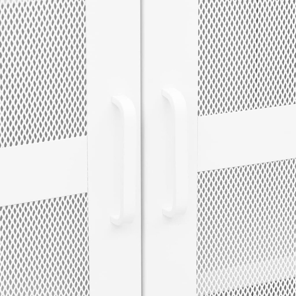Storage Chest White Metal Medium Storage Chest Rectangular. Picture 7