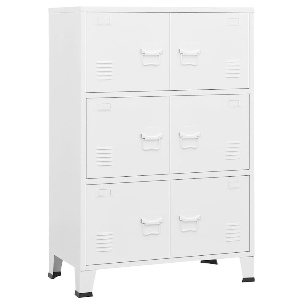 Storage Chest White Metal Medium Storage Chest Rectangular. Picture 1