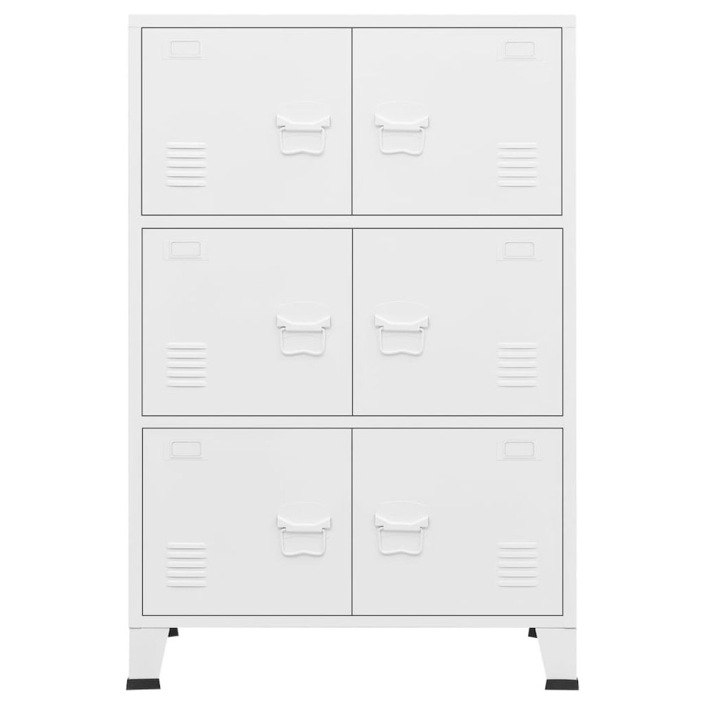 Storage Chest White Metal Medium Storage Chest Rectangular. Picture 3