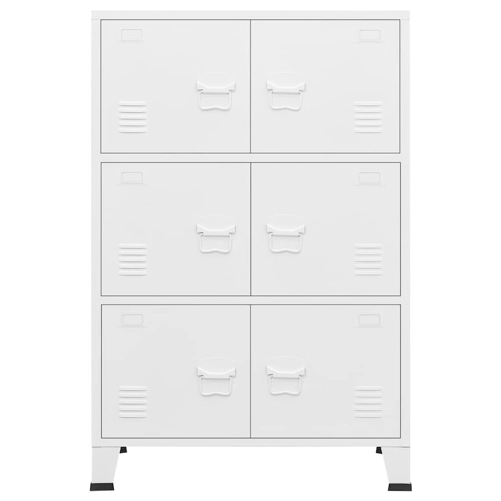 Storage Chest White Metal Medium Storage Chest Rectangular. Picture 5
