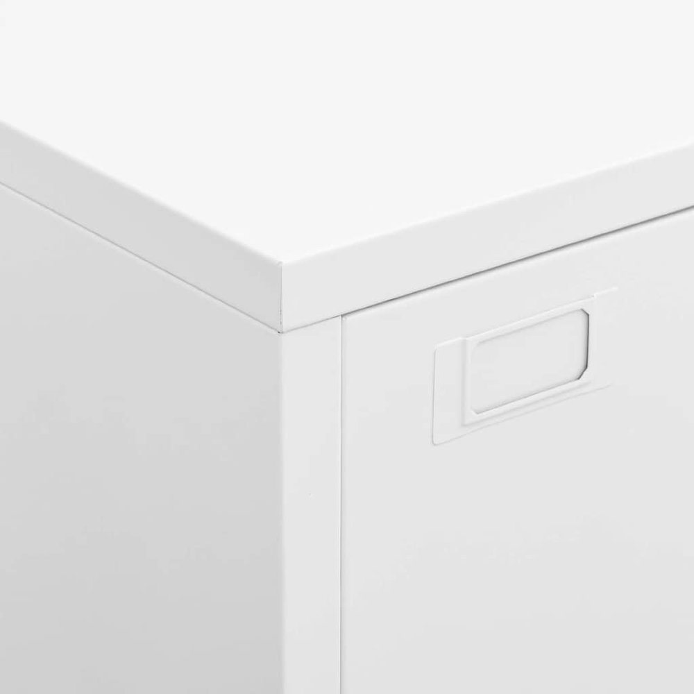 Storage Chest White Metal Medium Storage Chest Rectangular. Picture 9