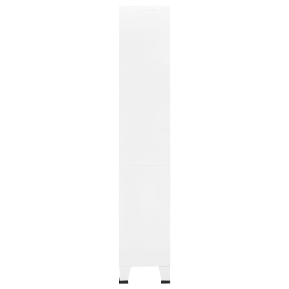 Bookshelf White Steel Medium Bookshelf Rectangular Industrial. Picture 3