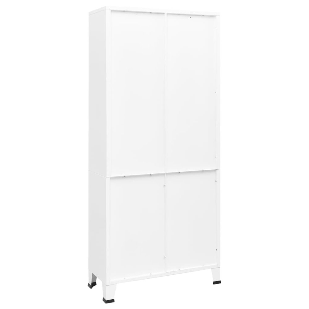 Bookshelf White Steel Medium Bookshelf Rectangular Industrial. Picture 4
