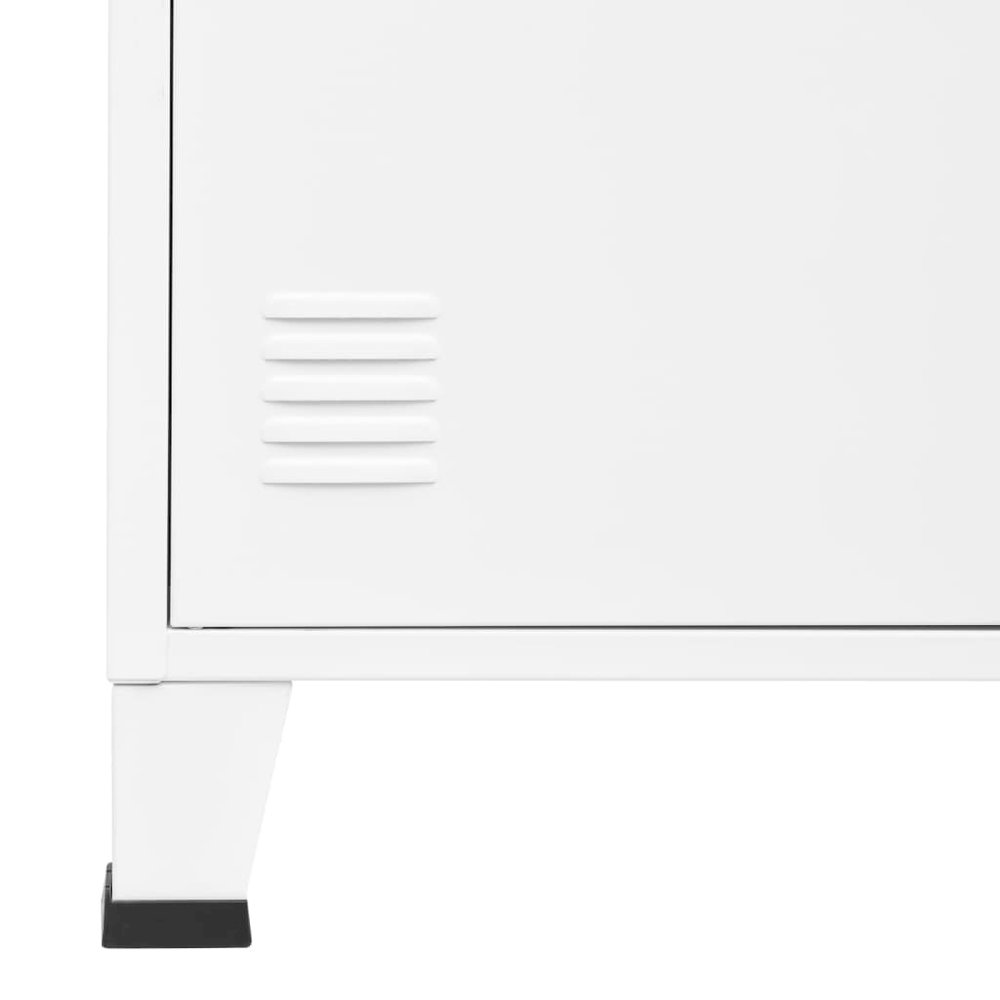 Bookshelf White Steel Medium Bookshelf Rectangular Industrial. Picture 6