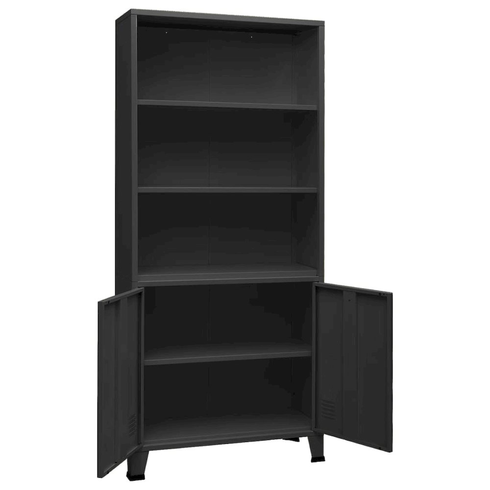 Bookshelf Anthracite Steel 31.5 x 12.6 x 70.9 in. Picture 5