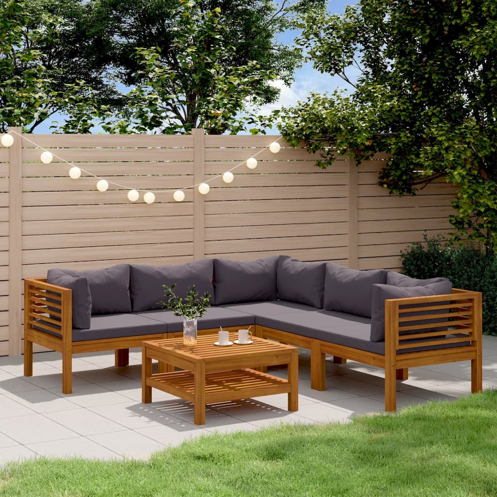 Wooden Lounge Set Dark grey. Picture 1