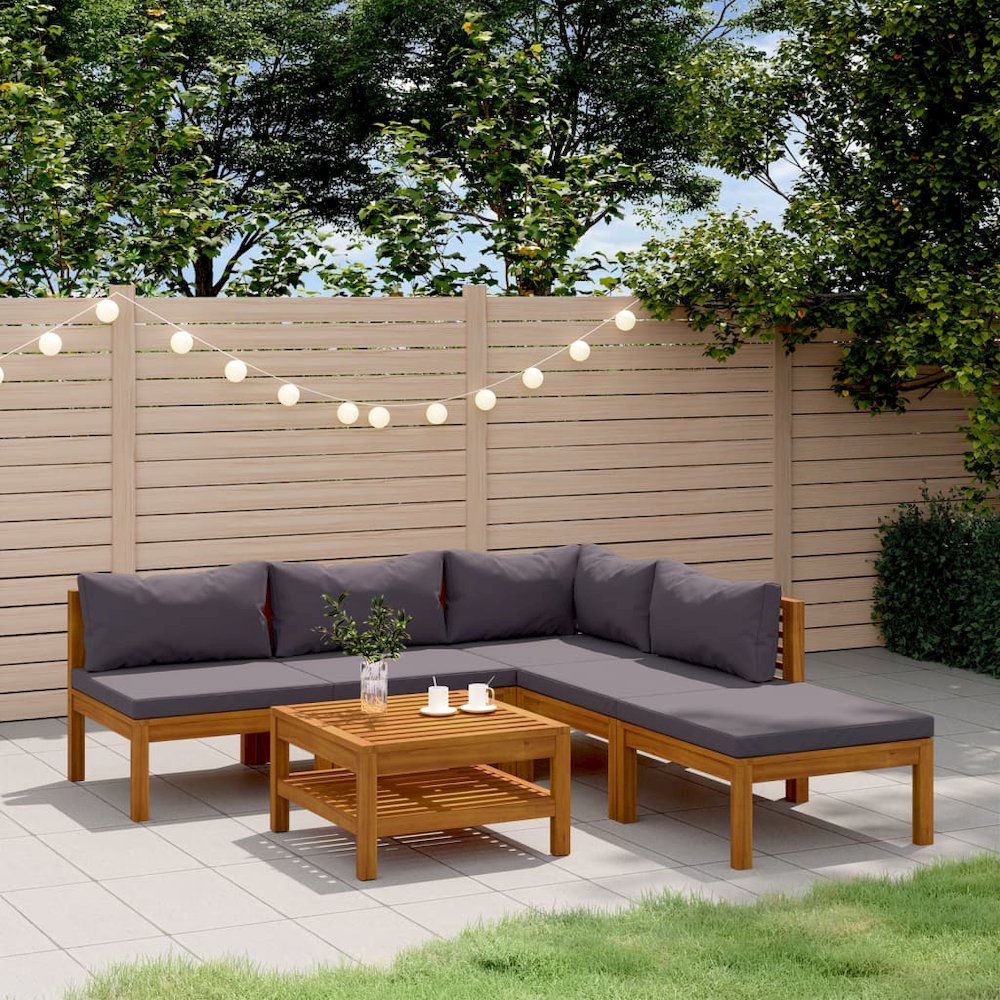 Wooden Lounge Set Dark grey. Picture 1