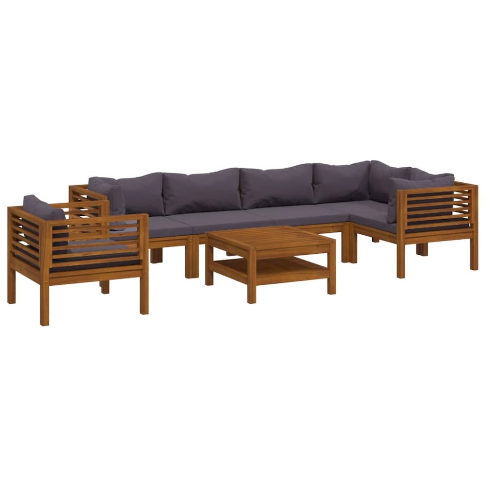 Wooden Lounge Set Dark gray cushion. Picture 2