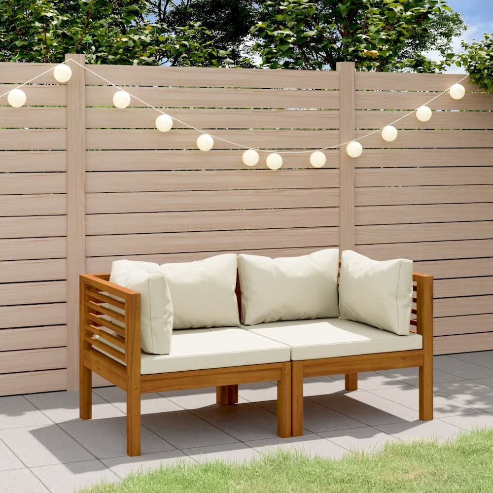 Garden Lounge Set Cream, Brown. Picture 1