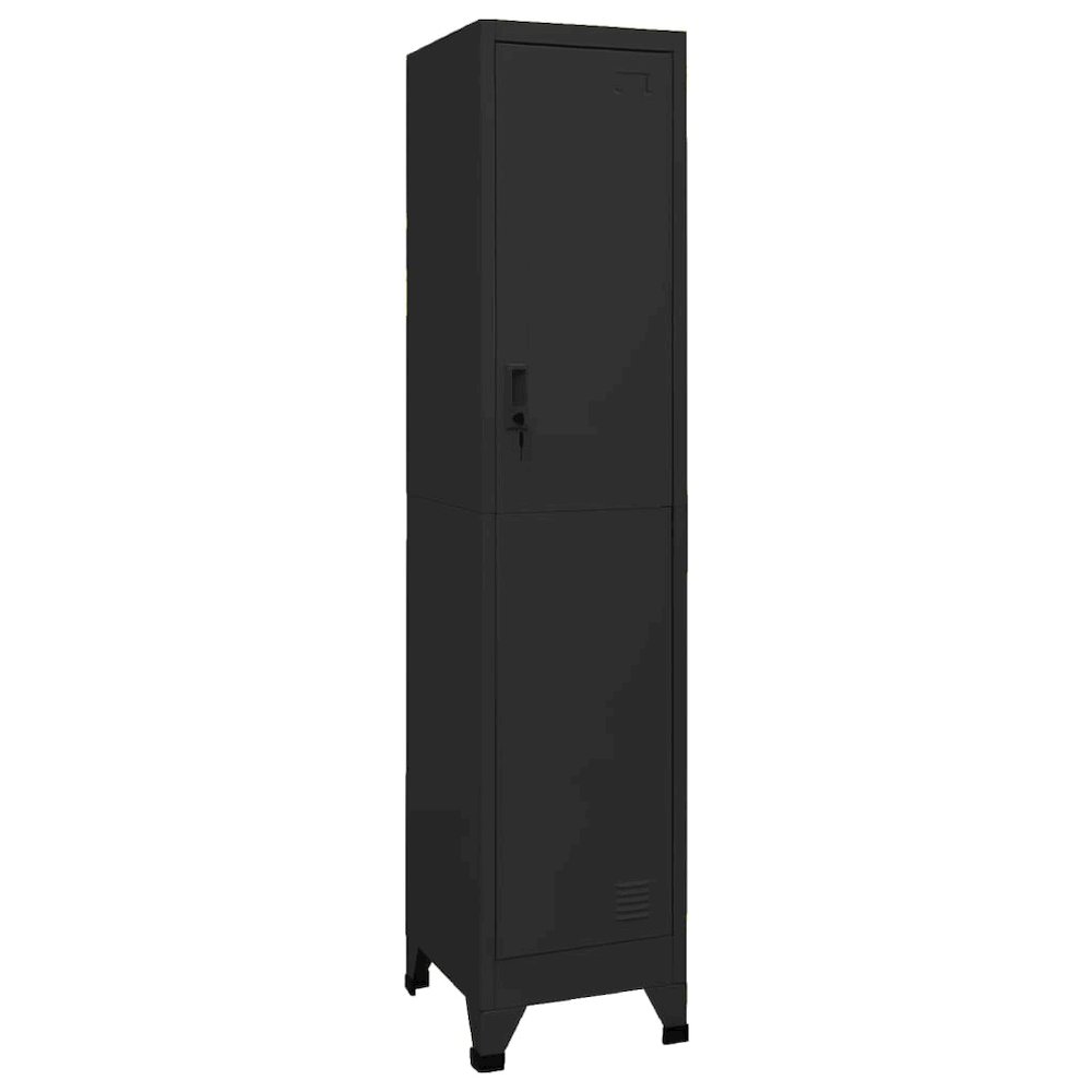 Locker Cabinet Black Steel Medium Locker Cabinet Rectangular. Picture 1