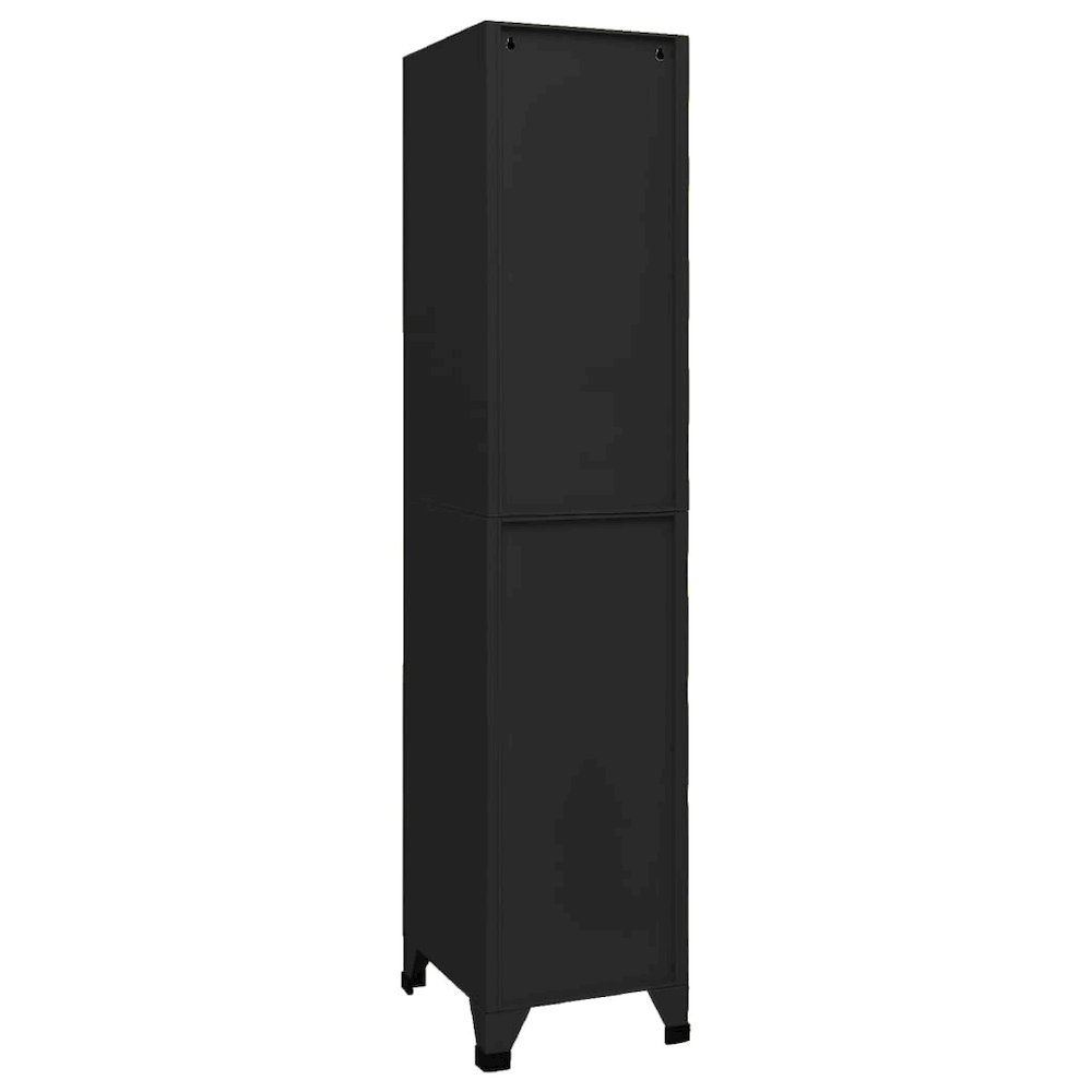 Locker Cabinet Black Steel Medium Locker Cabinet Rectangular. Picture 2