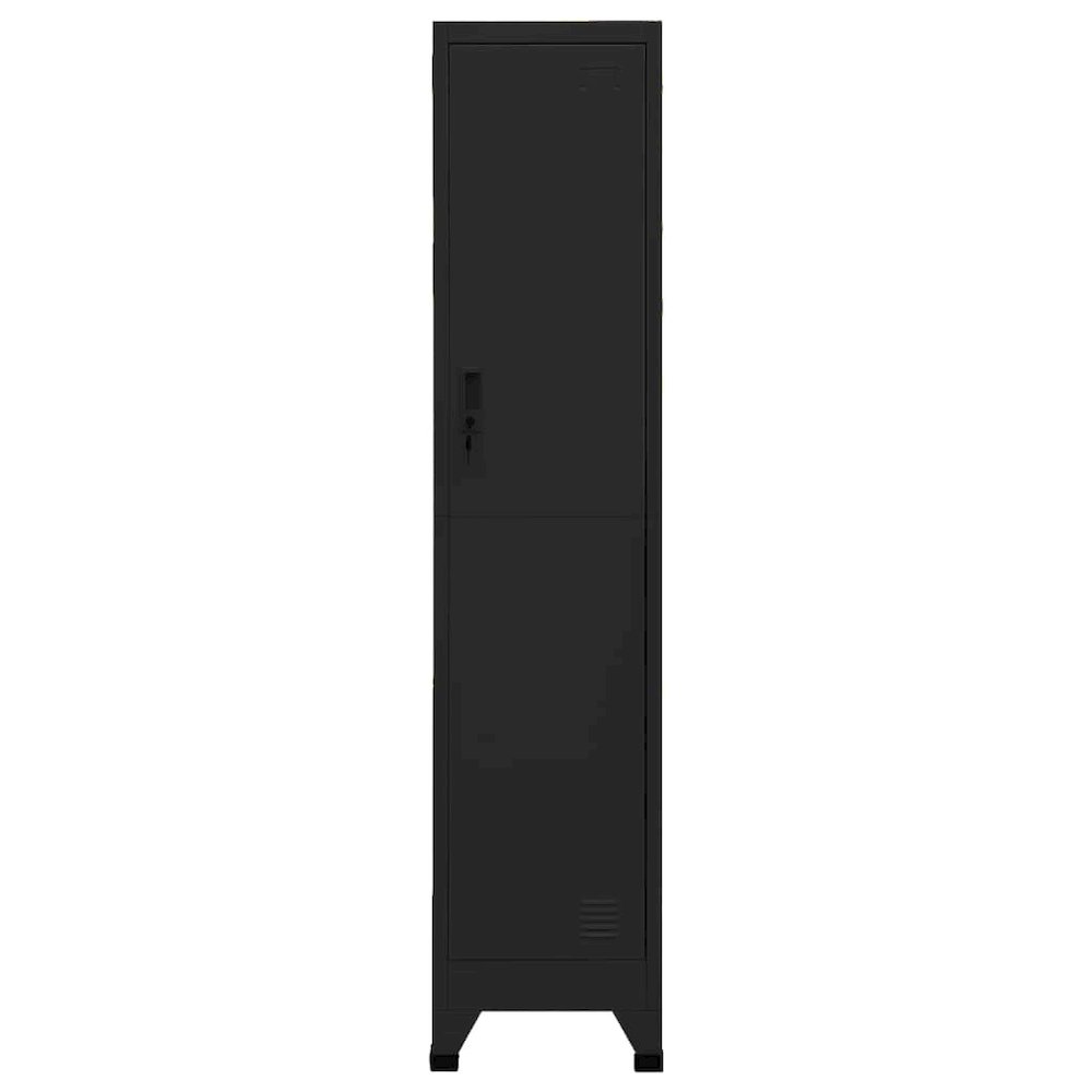 Locker Cabinet Black Steel Medium Locker Cabinet Rectangular. Picture 3