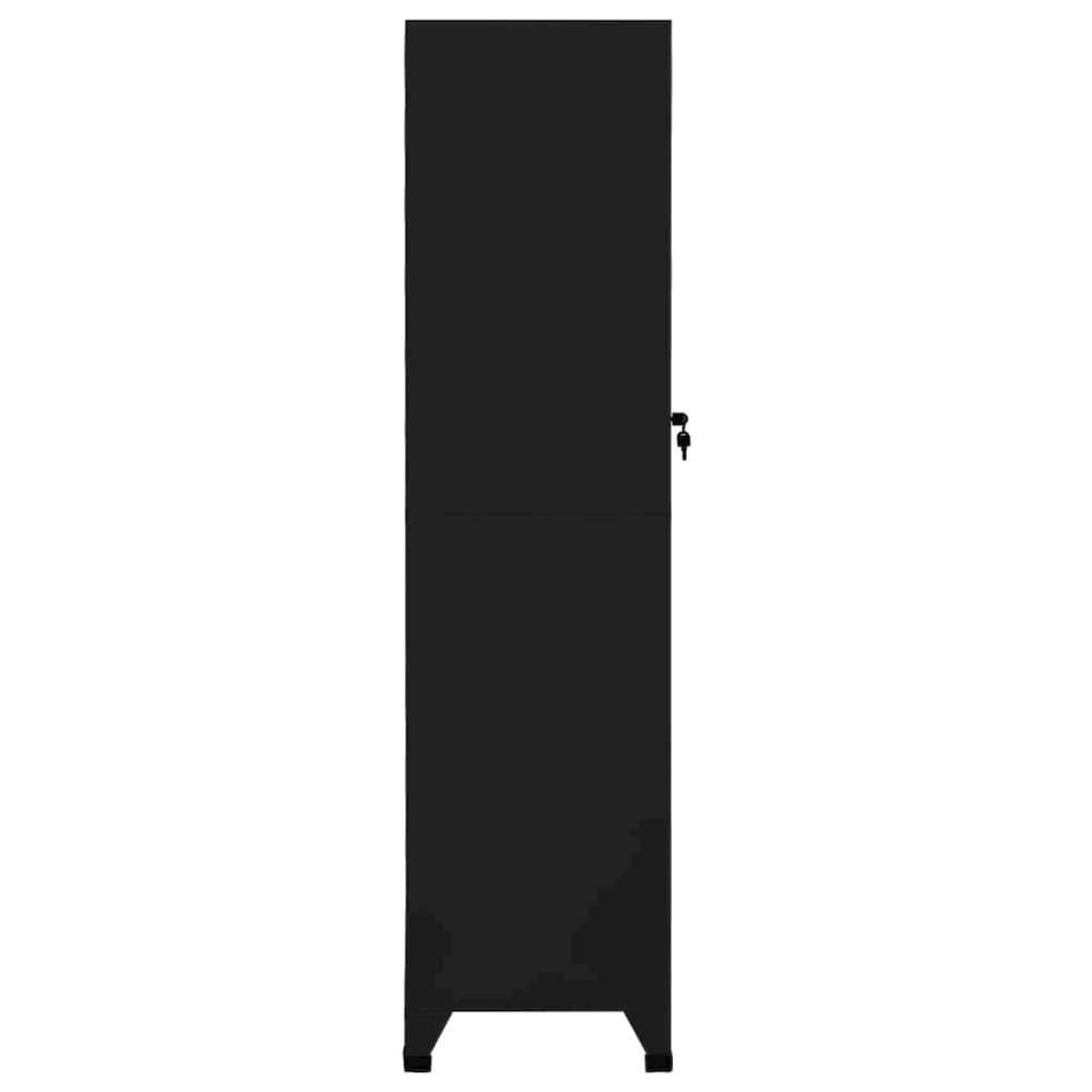 Locker Cabinet Black Steel Medium Locker Cabinet Rectangular. Picture 4