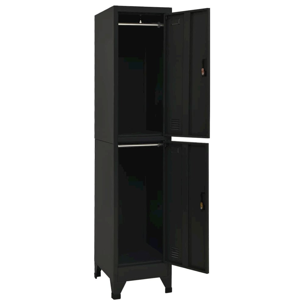 Locker Cabinet Black Steel 70.9 in tall Locker Cabinet. Picture 3
