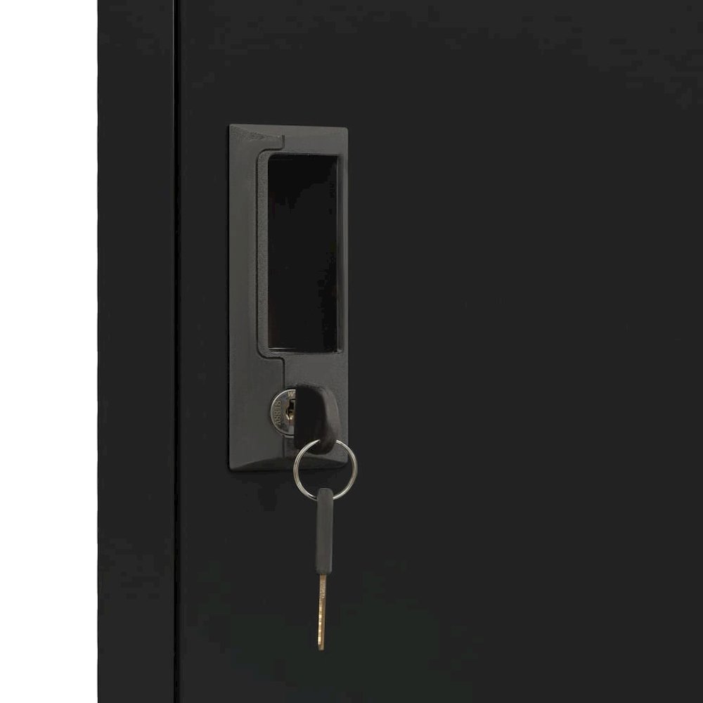 Locker Cabinet Black Steel 70.9 in tall Locker Cabinet. Picture 7