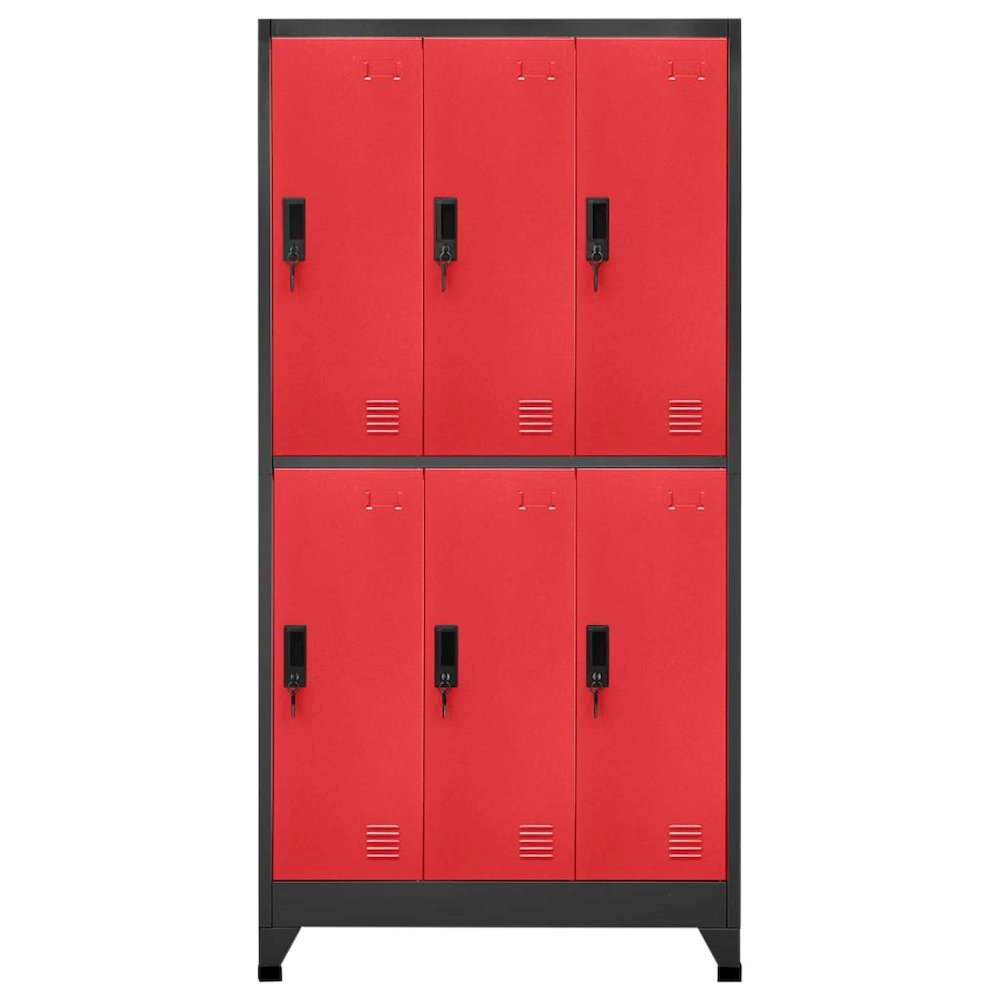 Locker Cabinet Anthracite and Red Steel Standard Locker Cabinet. Picture 2