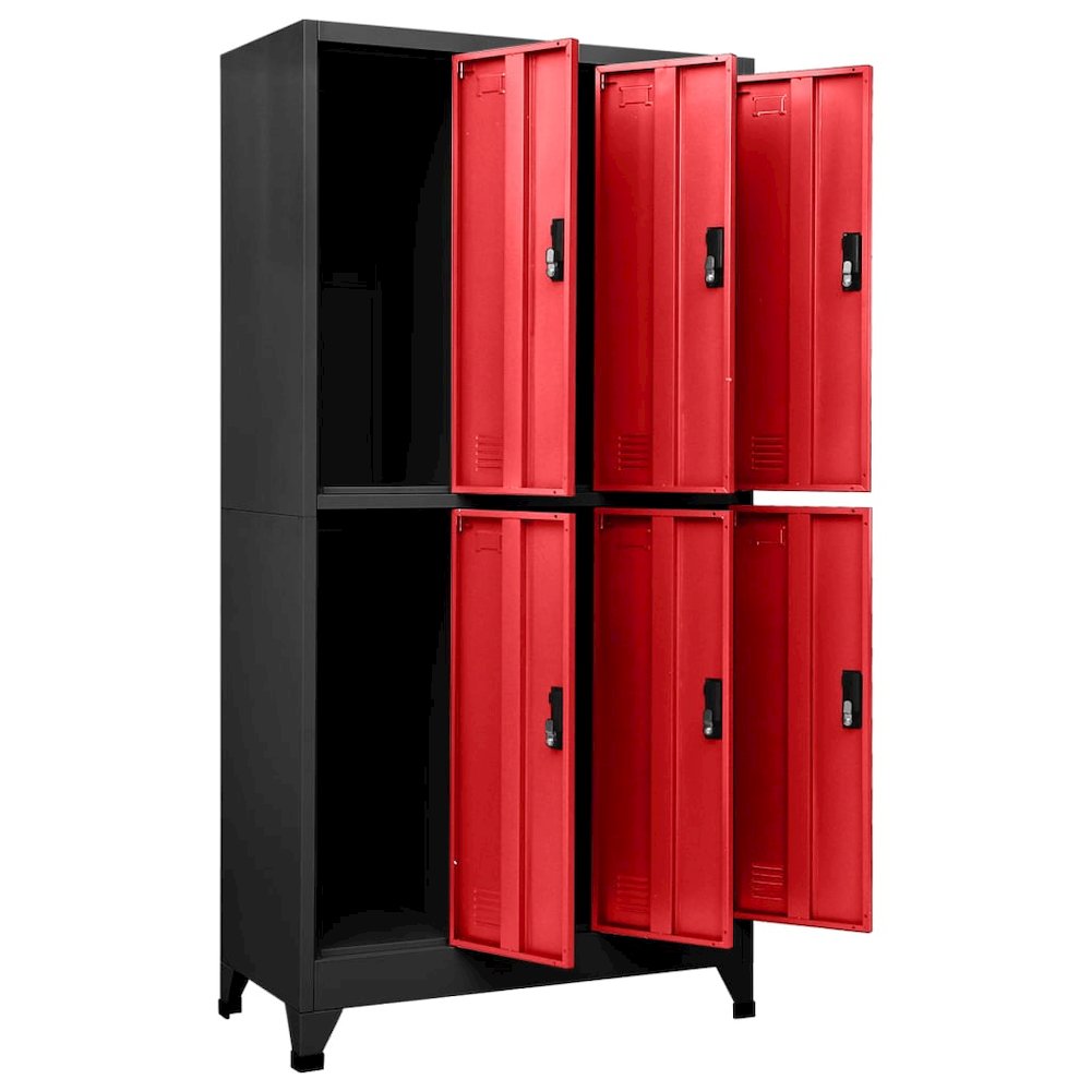 Locker Cabinet Anthracite and Red Steel Standard Locker Cabinet. Picture 5