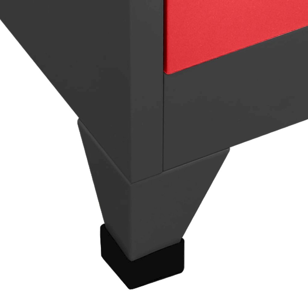 Locker Cabinet Anthracite and Red Steel Standard Locker Cabinet. Picture 6