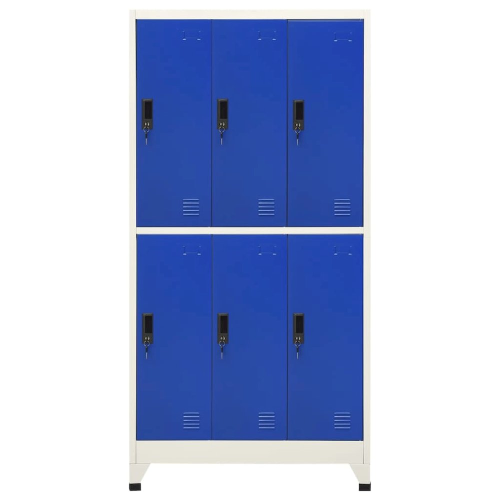 Locker Cabinet Grey and Blue Steel Medium Locker Cabinet. Picture 2