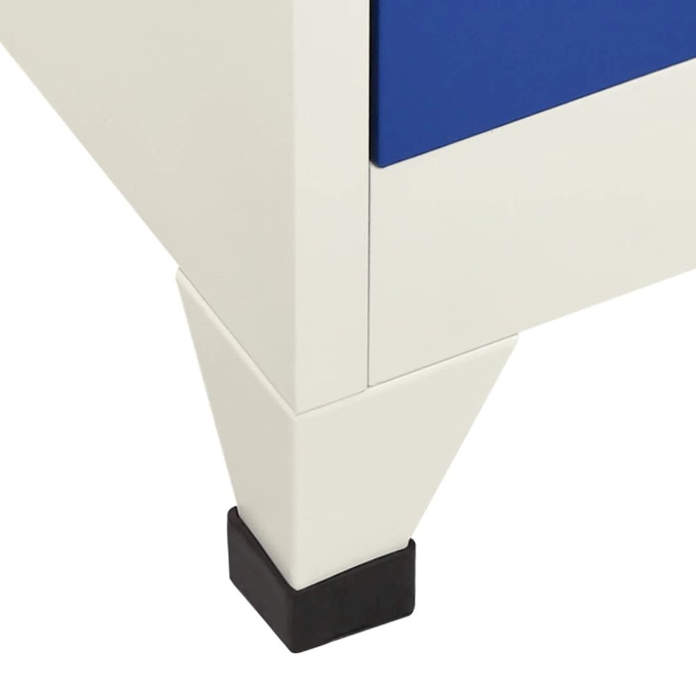 Locker Cabinet Grey and Blue Steel Medium Locker Cabinet. Picture 6