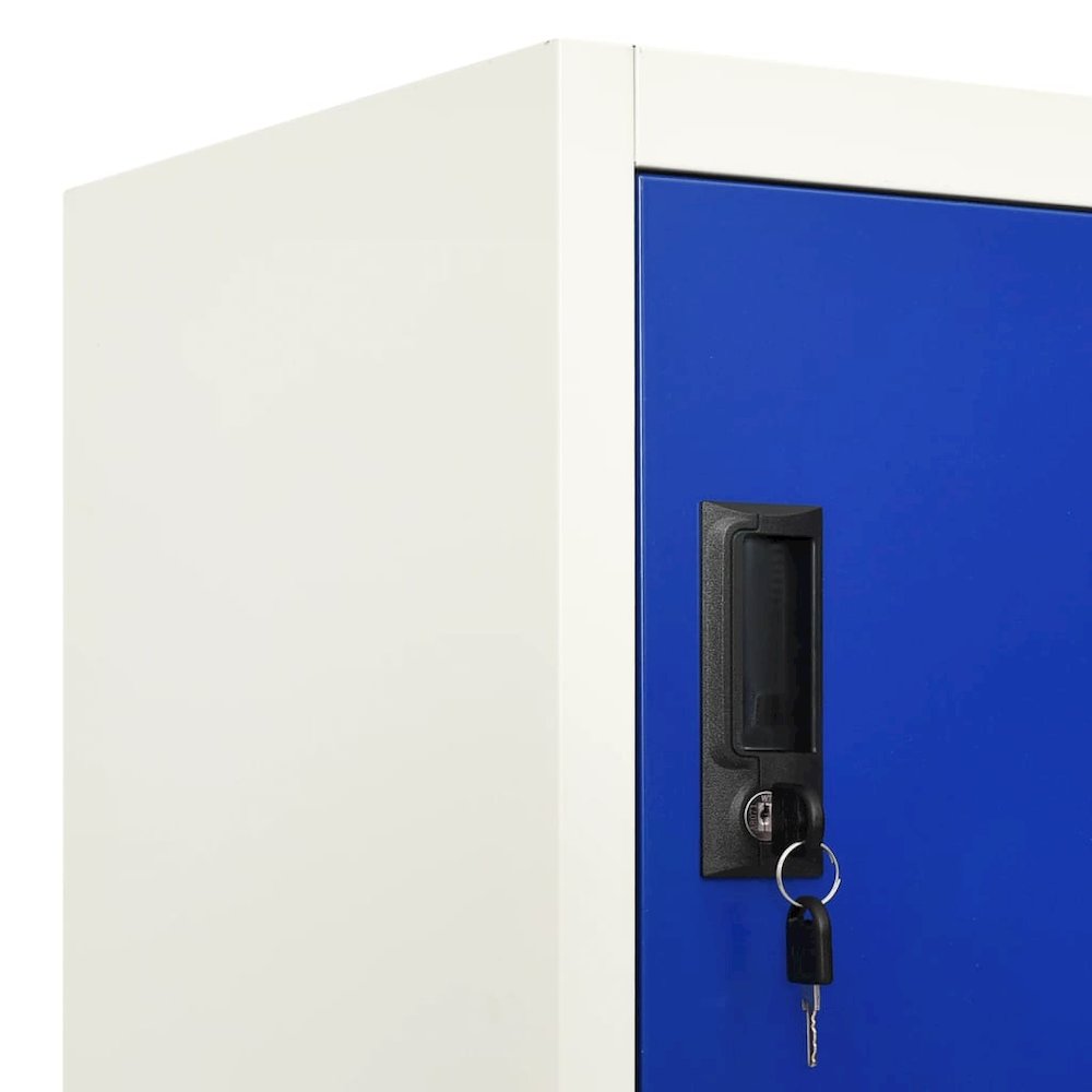 Locker Cabinet Grey and Blue Steel Medium Locker Cabinet. Picture 7