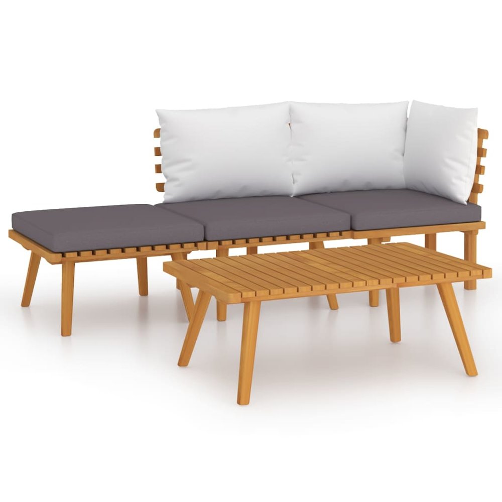 Garden Lounge Set Dark grey, white. Picture 2