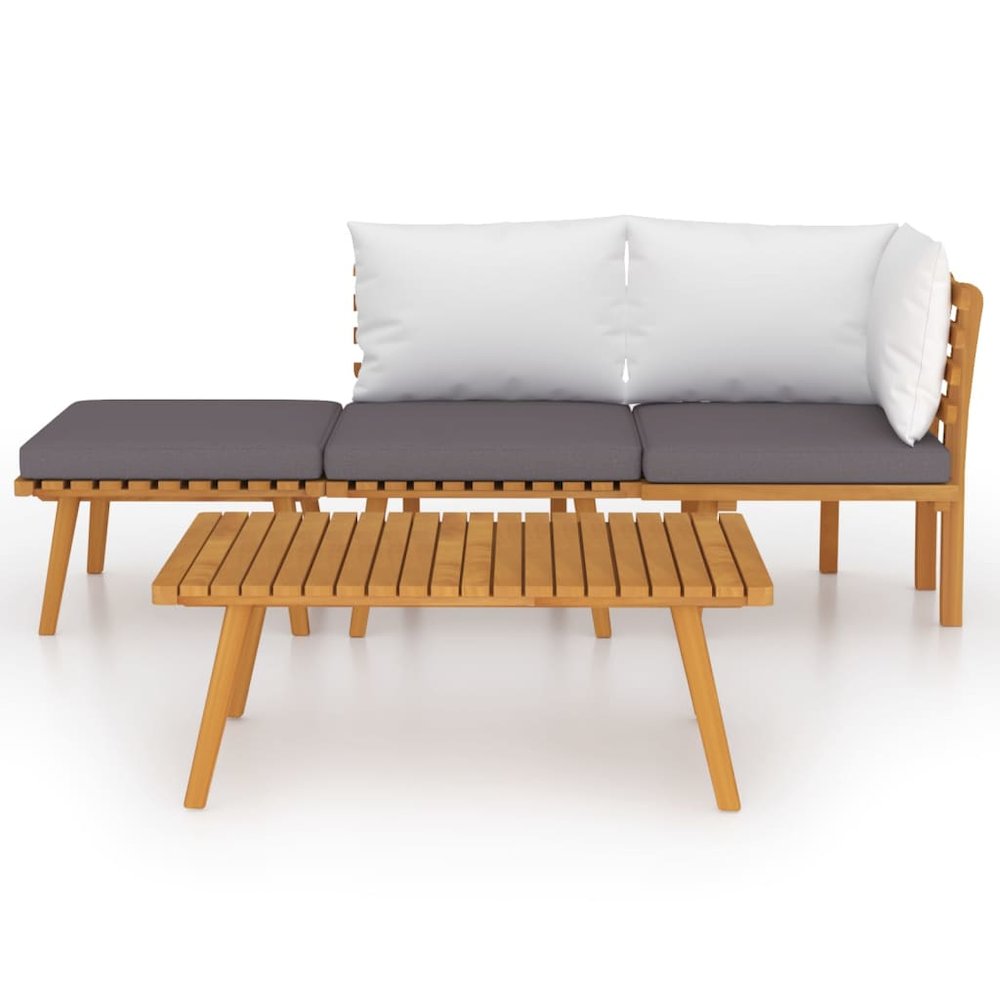 Garden Lounge Set Dark grey, white. Picture 3