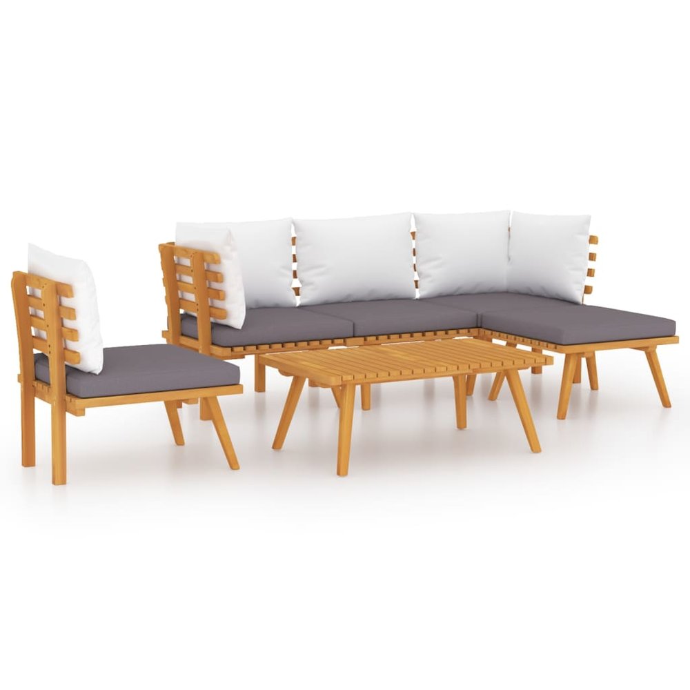Garden Lounge Set Dark grey, white. Picture 2
