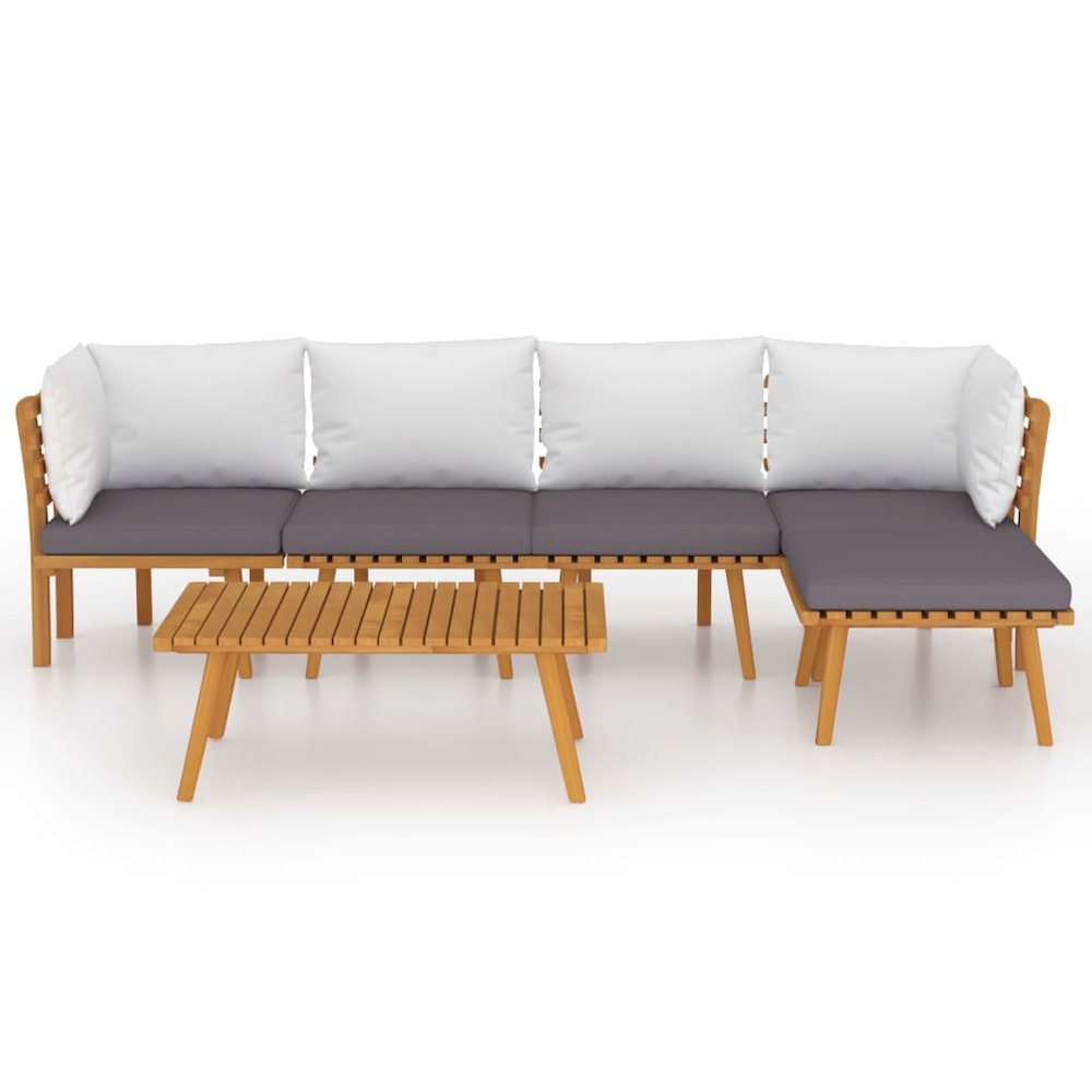 Garden Lounge Set Dark grey, white. Picture 3