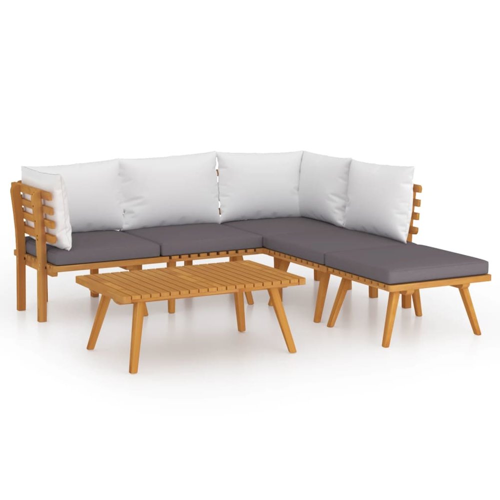 Garden Lounge Set Dark grey and white. Picture 2