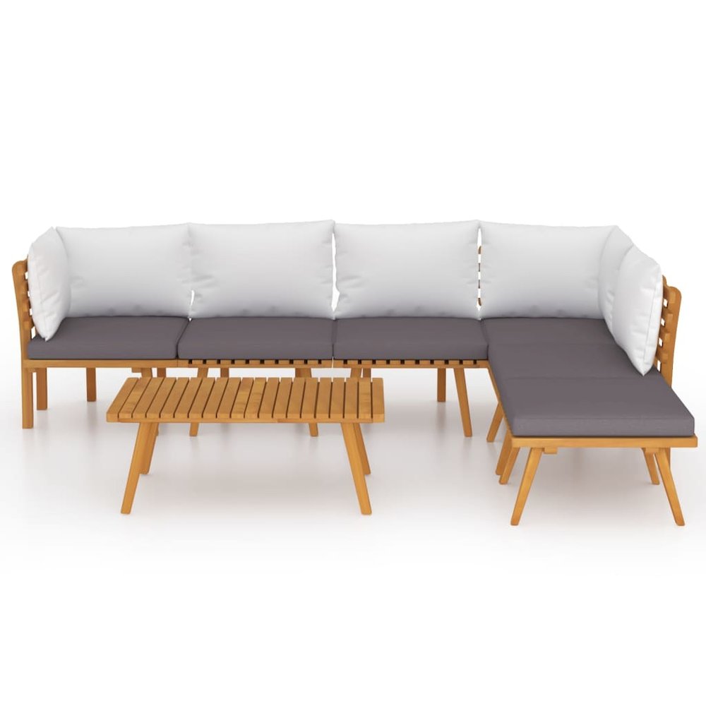 Garden Lounge Set Dark grey Solid acacia wood. Picture 3