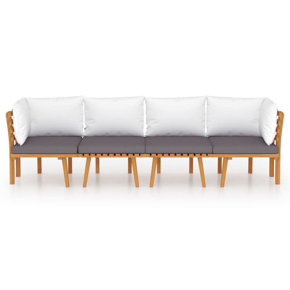 Garden Lounge Set Dark grey, white. Picture 3