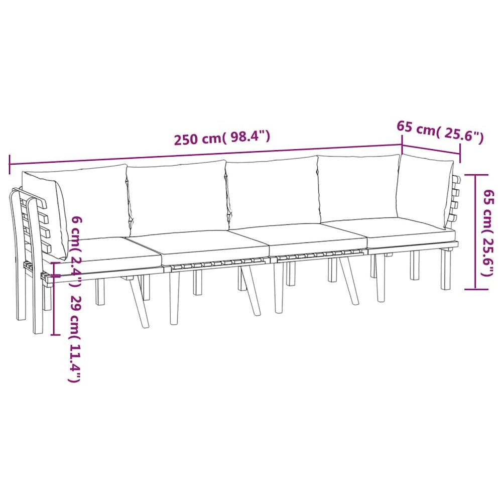 Garden Lounge Set Dark grey, white. Picture 8
