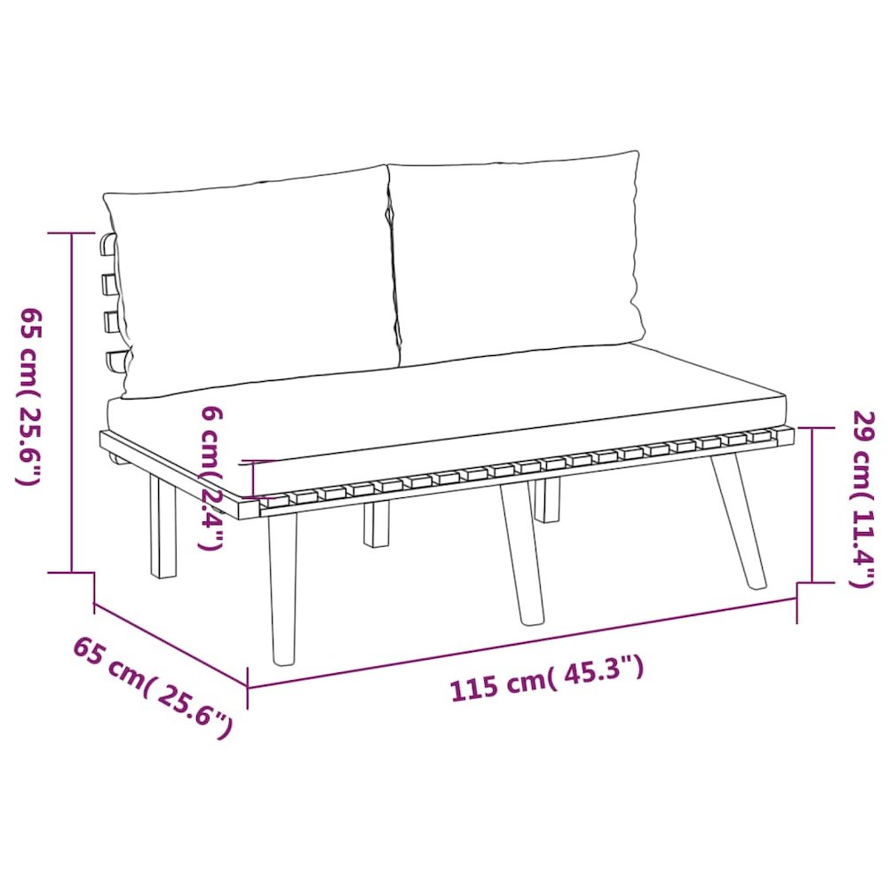Garden Lounge Set Dark Grey Solid Acacia Wood Modular. Picture 11