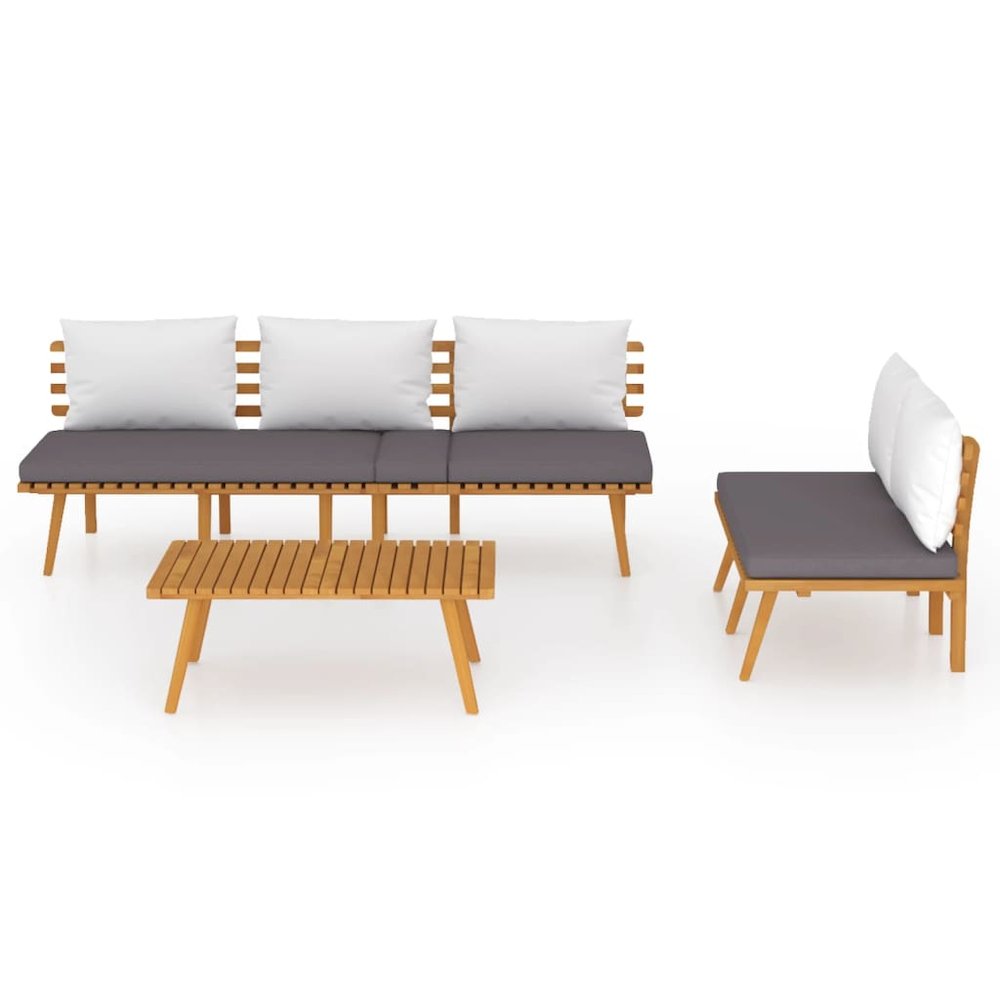 Garden Lounge Set Dark grey, White. Picture 3