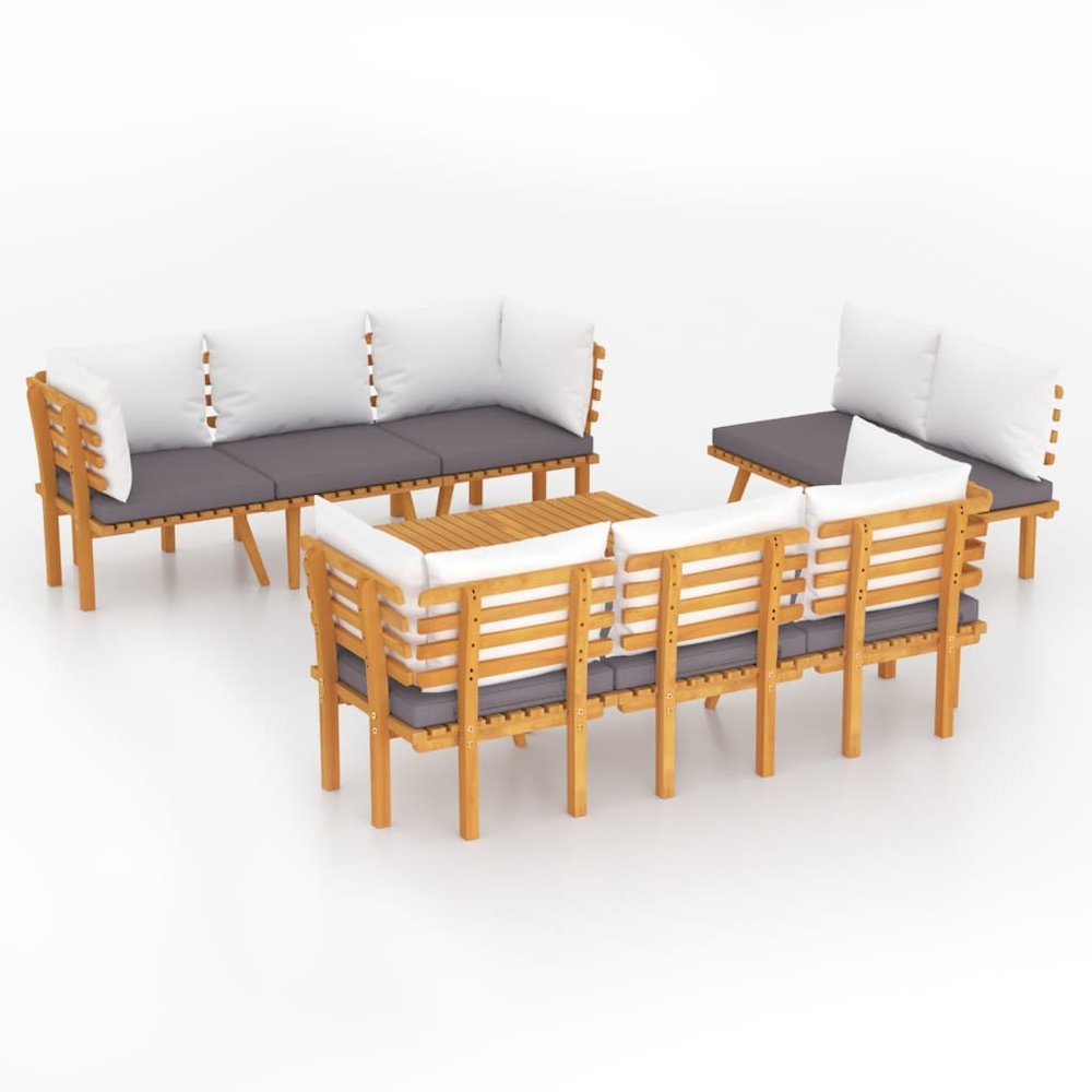 Garden Lounge Set Dark grey, white. Picture 2