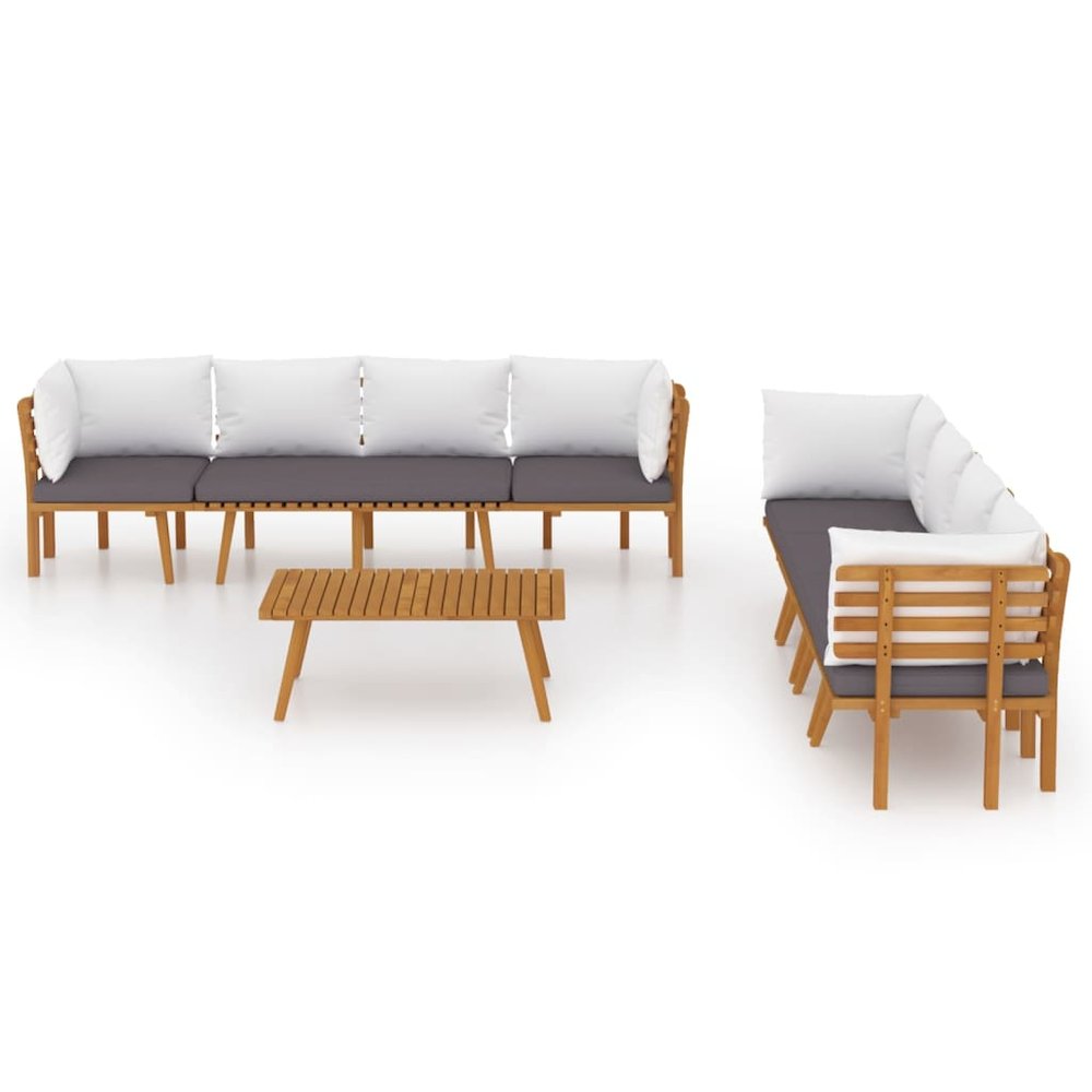 Garden Lounge Set Dark grey, white. Picture 3