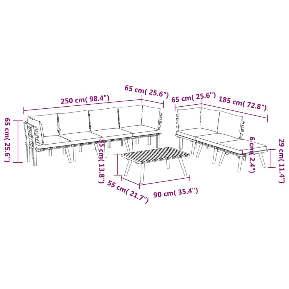Garden Lounge Set Dark Grey, White. Picture 12