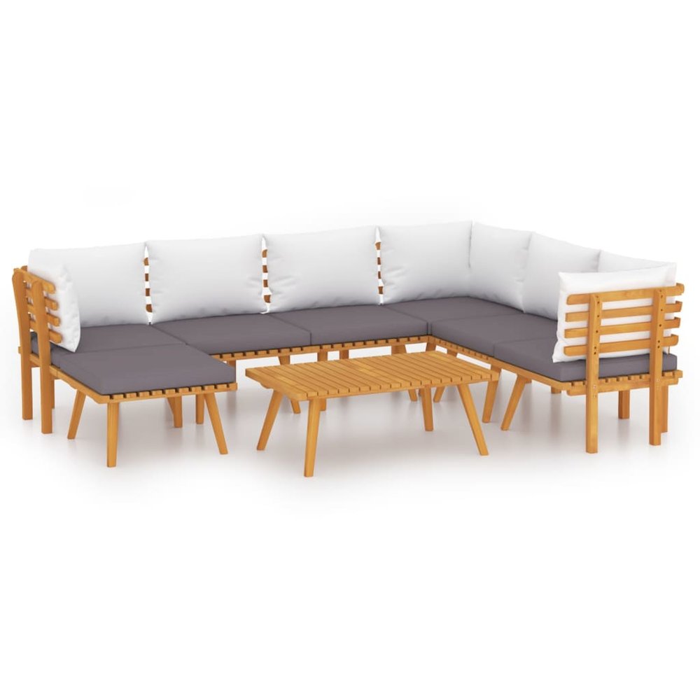Garden Lounge Set Dark grey, white. Picture 2