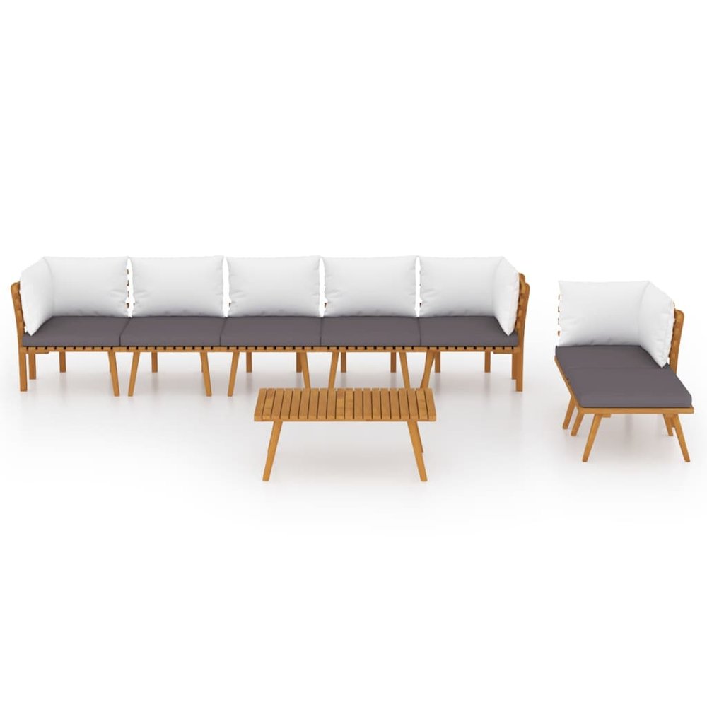Garden Lounge Set Dark grey, white. Picture 3