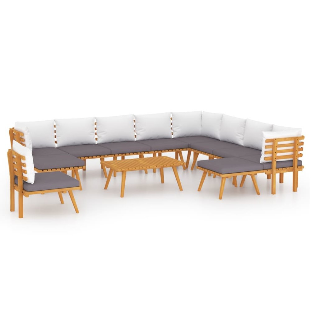 Garden Lounge Set Dark grey, white. Picture 2