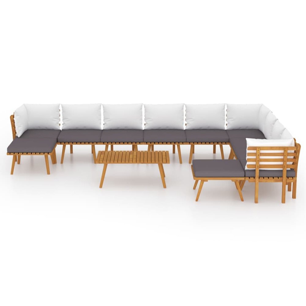 Garden Lounge Set Dark grey, white. Picture 3