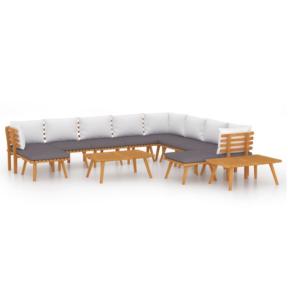 Garden Lounge Set Dark grey, white. Picture 2