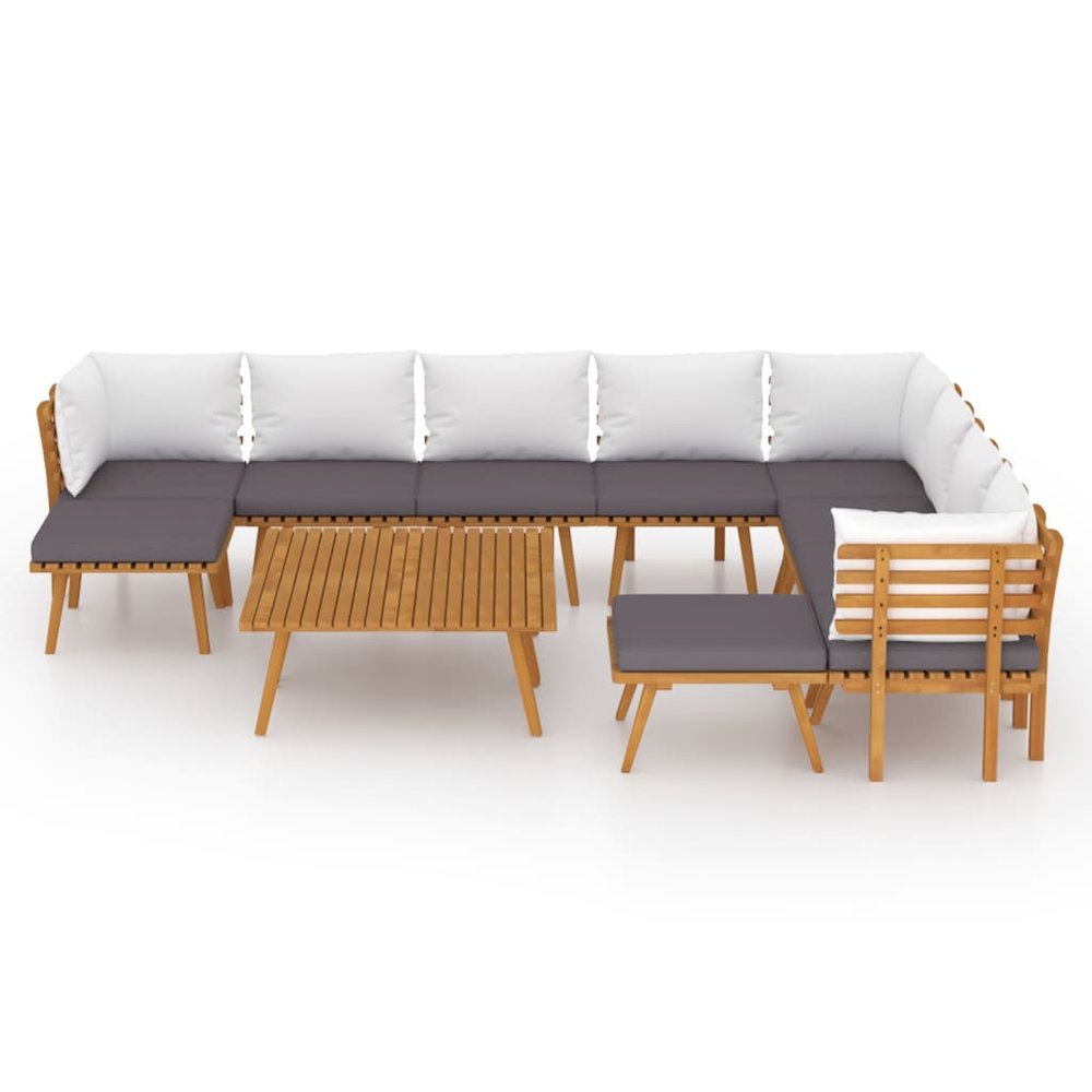 Garden Lounge Set Dark grey, white. Picture 3