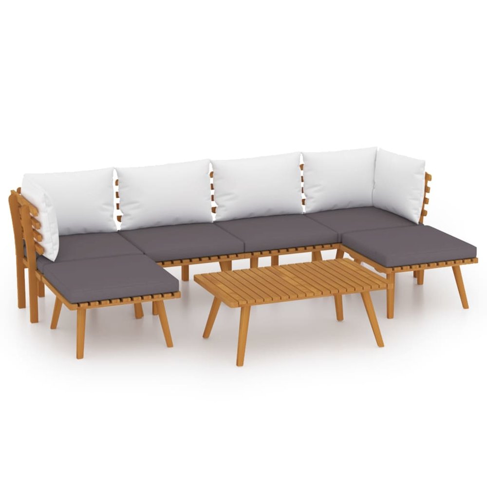 Garden Lounge Set Dark grey, White. Picture 2