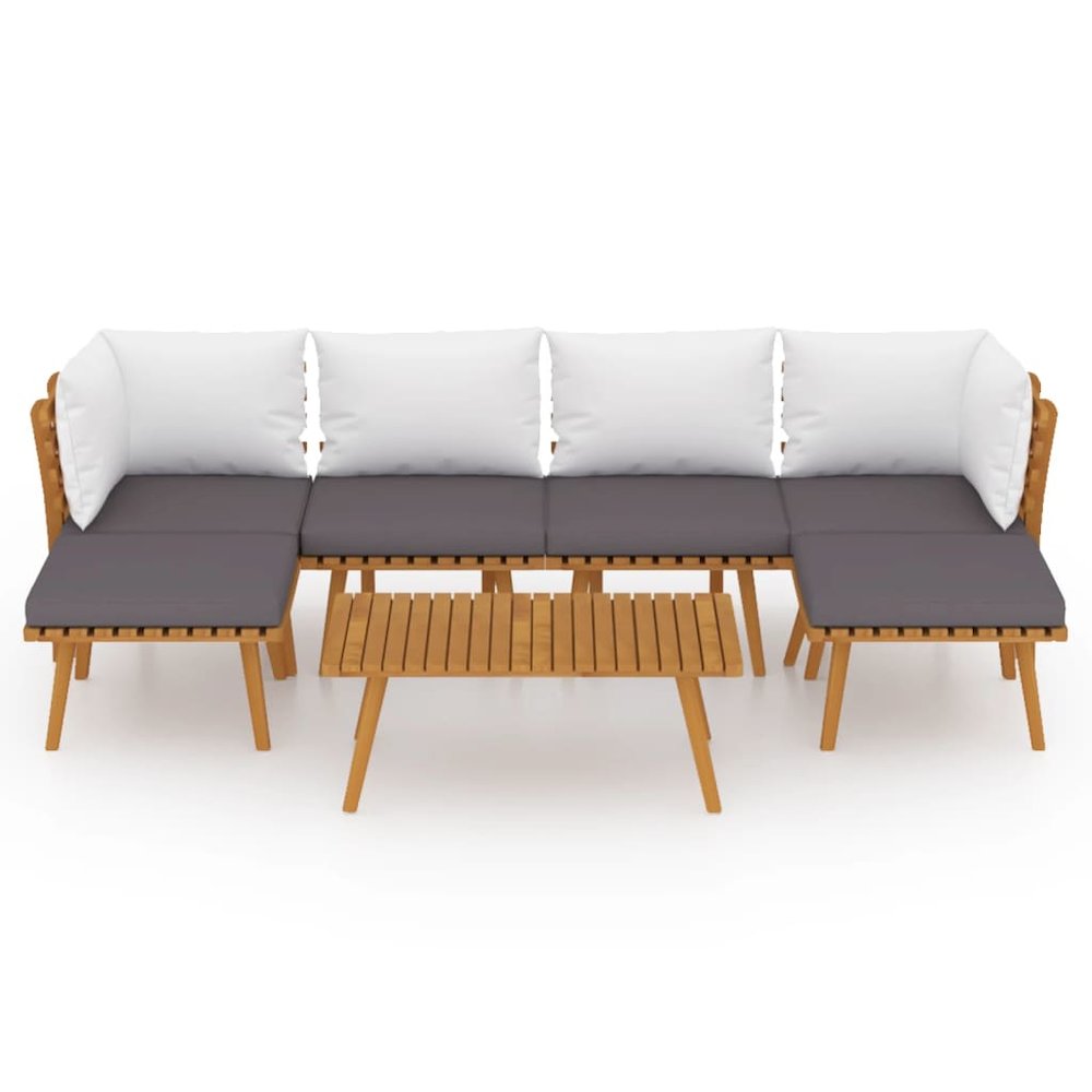Garden Lounge Set Dark grey, White. Picture 3