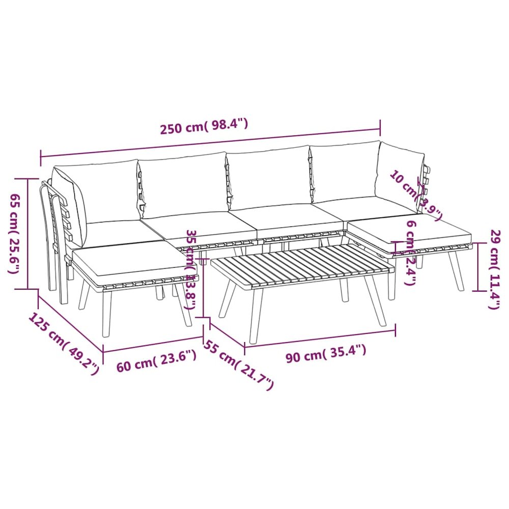 Garden Lounge Set Dark grey, White. Picture 12