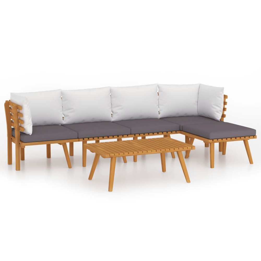 Garden Lounge Set Dark Grey, White. Picture 2