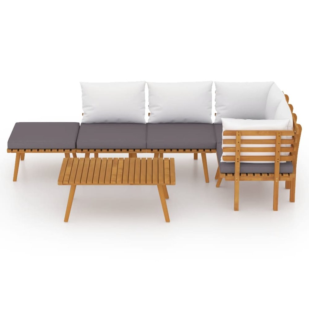 Garden Lounge Set Dark Grey, White. Picture 3
