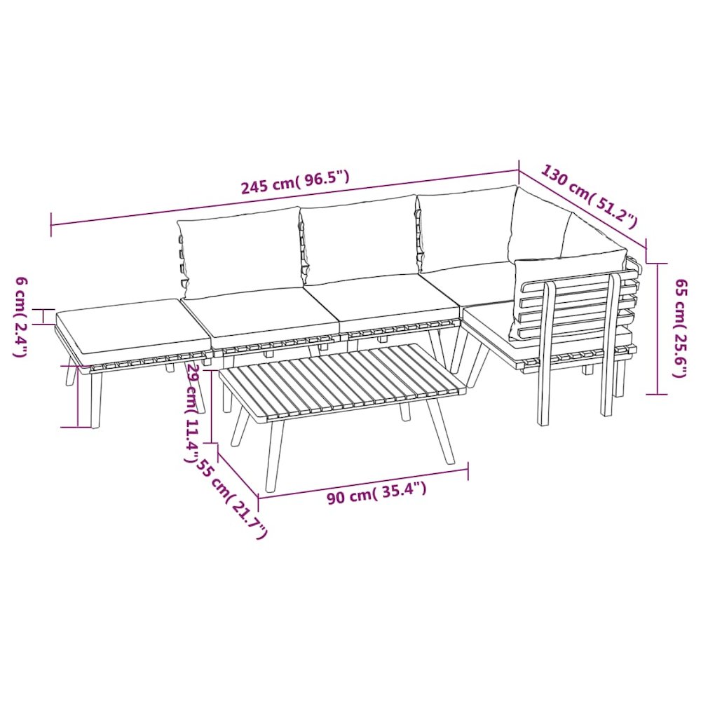 Garden Lounge Set Dark Grey, White. Picture 12